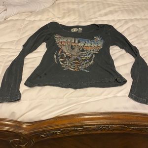 Affliction Long Sleeve Distressed Look